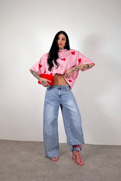 T-Shirt Cuori - Rosa