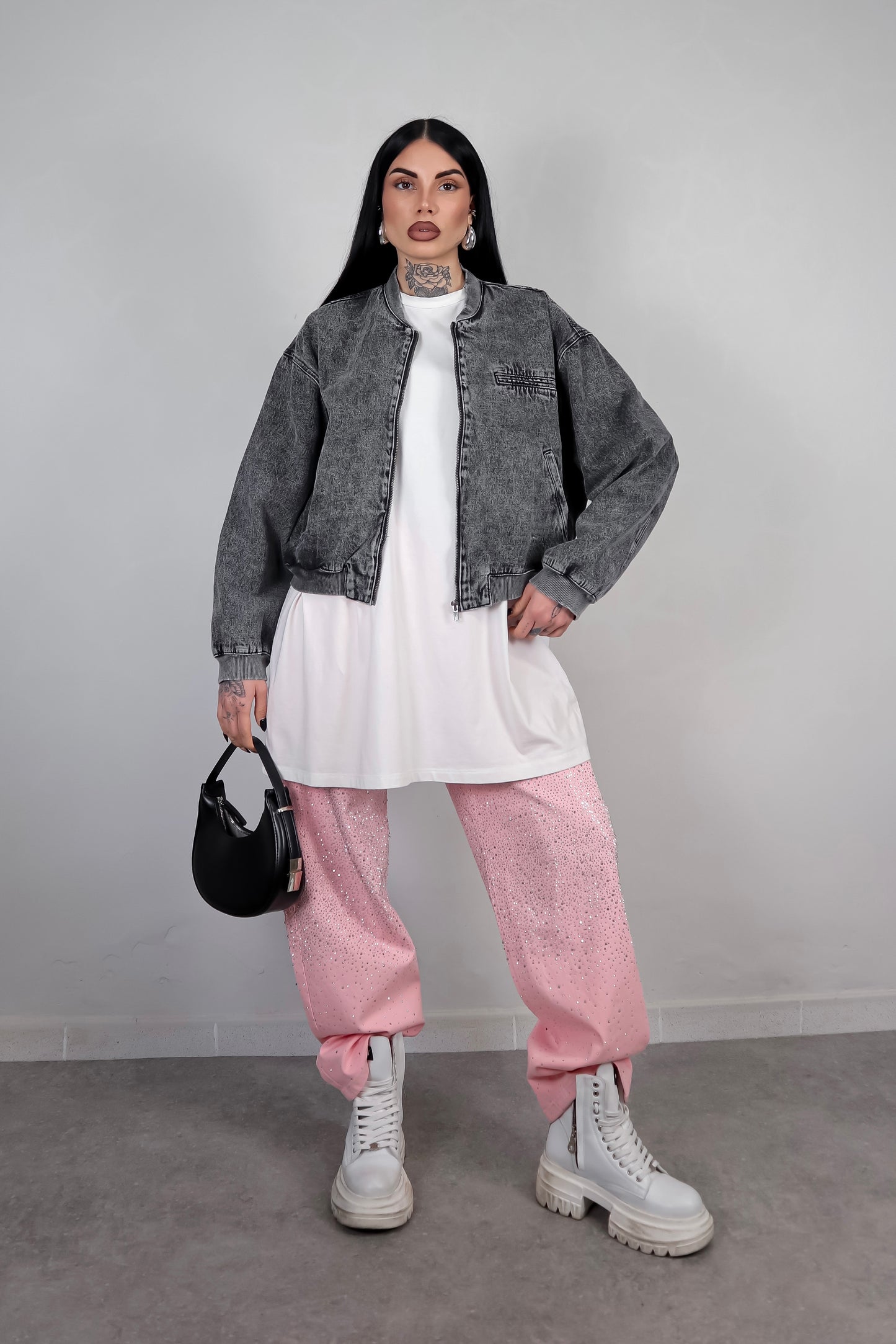 Bomber denim Street - Nero fumo