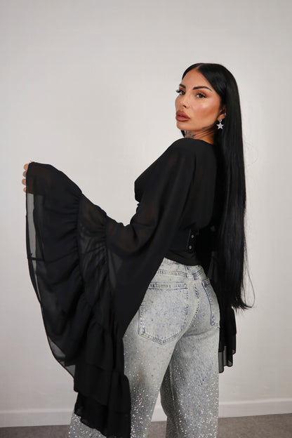 Blusa Morticia - Nero