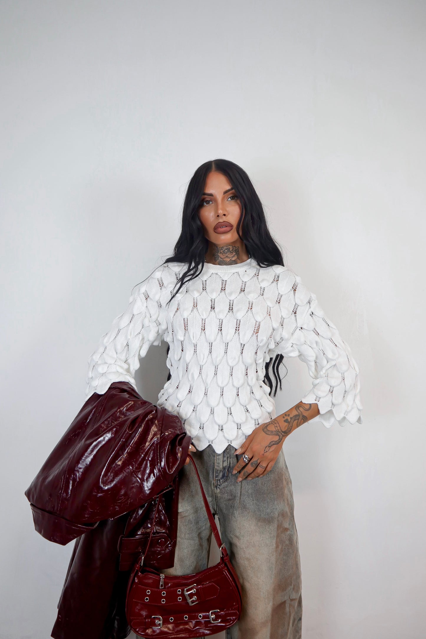 Maglione Squame - Bianco