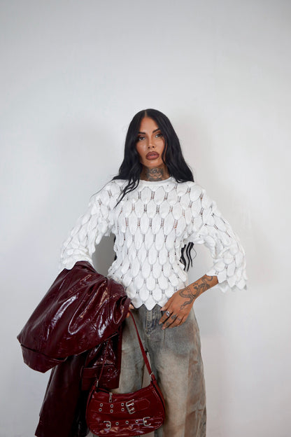 Maglione Squame - Bianco