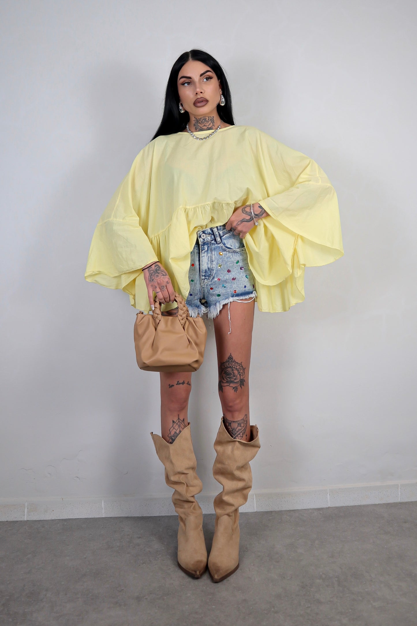 Blusa cotone Zahira - Giallo