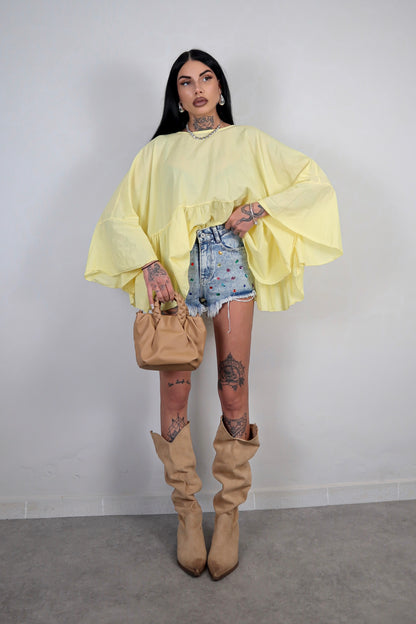 Blusa cotone Zahira - Giallo