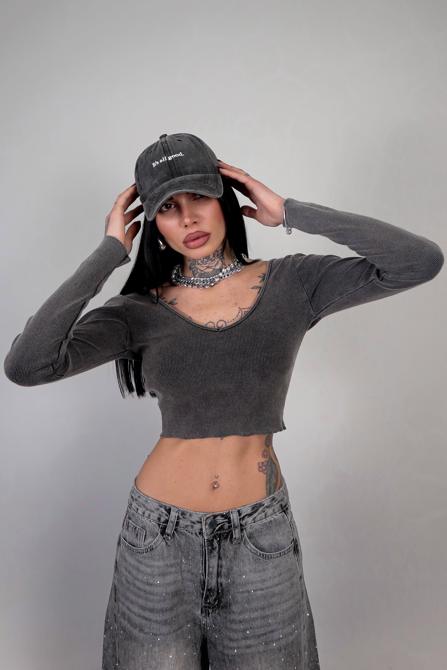 Maglia Crop Cleo - Nero