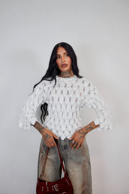 Maglione Squame - Bianco