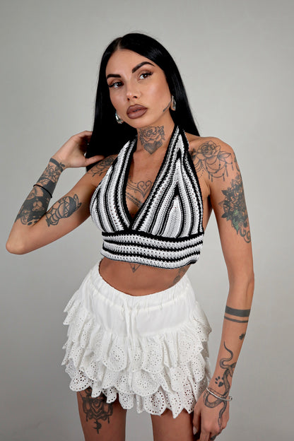 Top Crochet Selly - Nero