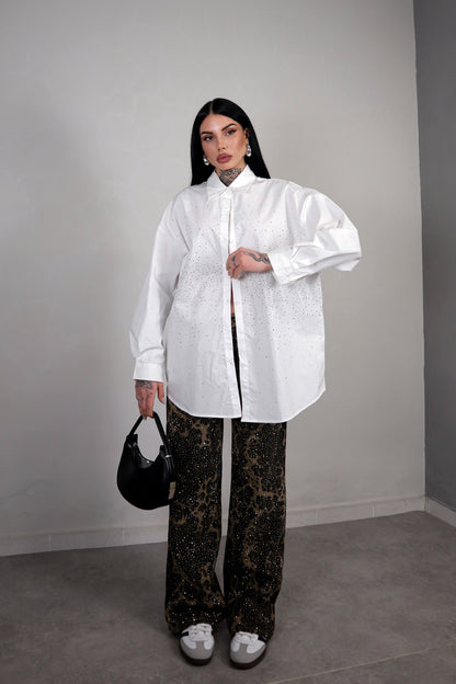 Camicia Polvere di Strass - Bianco