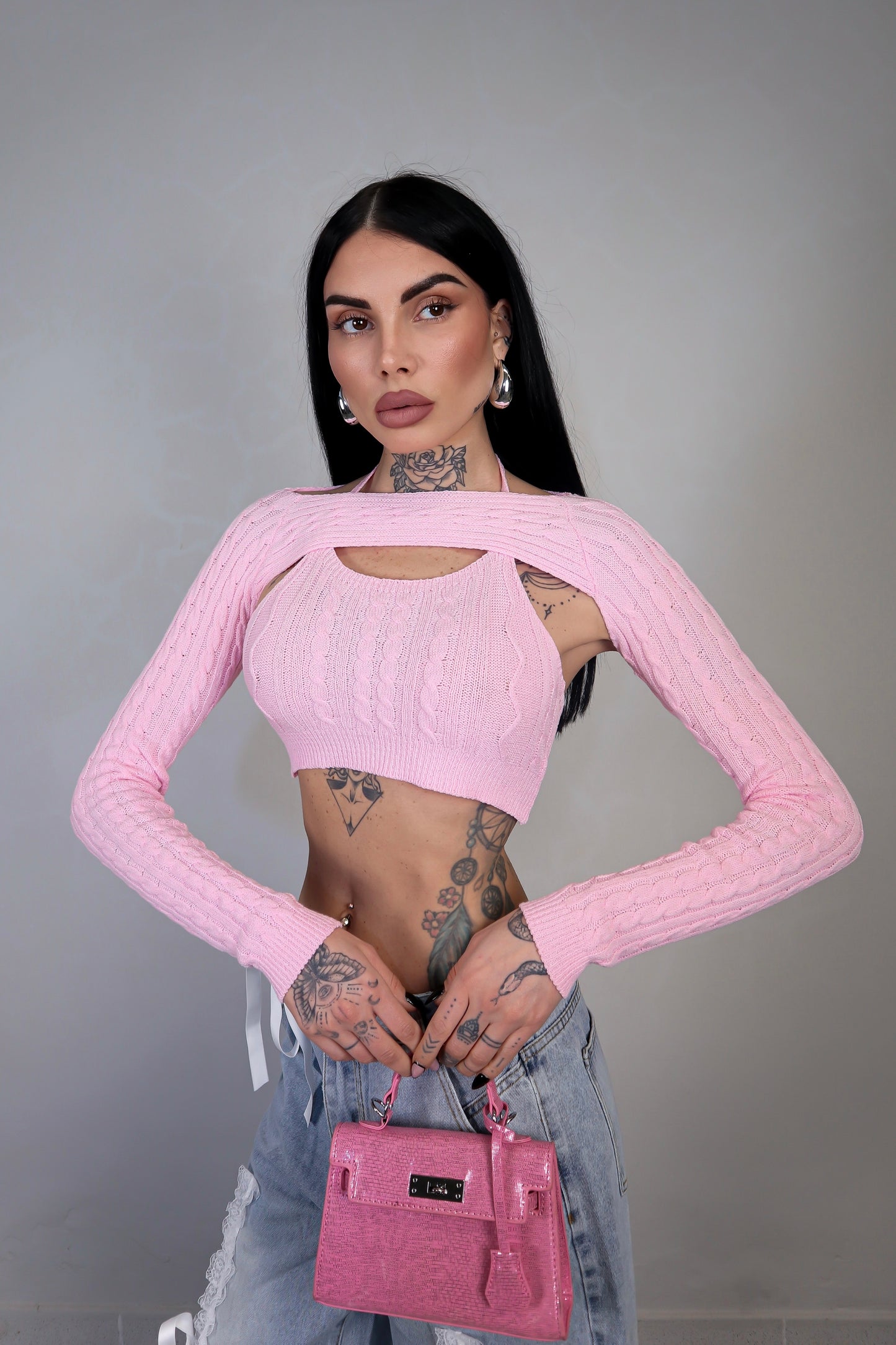 Maglia Crop Duo - Rosa