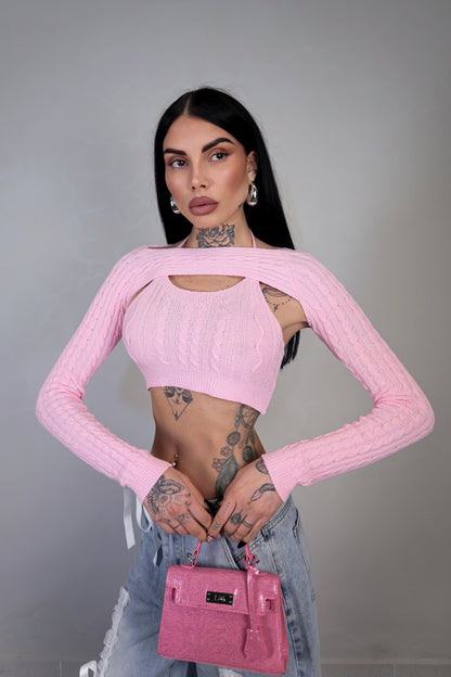Maglia Crop Duo - Rosa