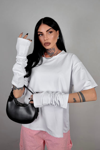 T-Shirt Manicotti - Bianco