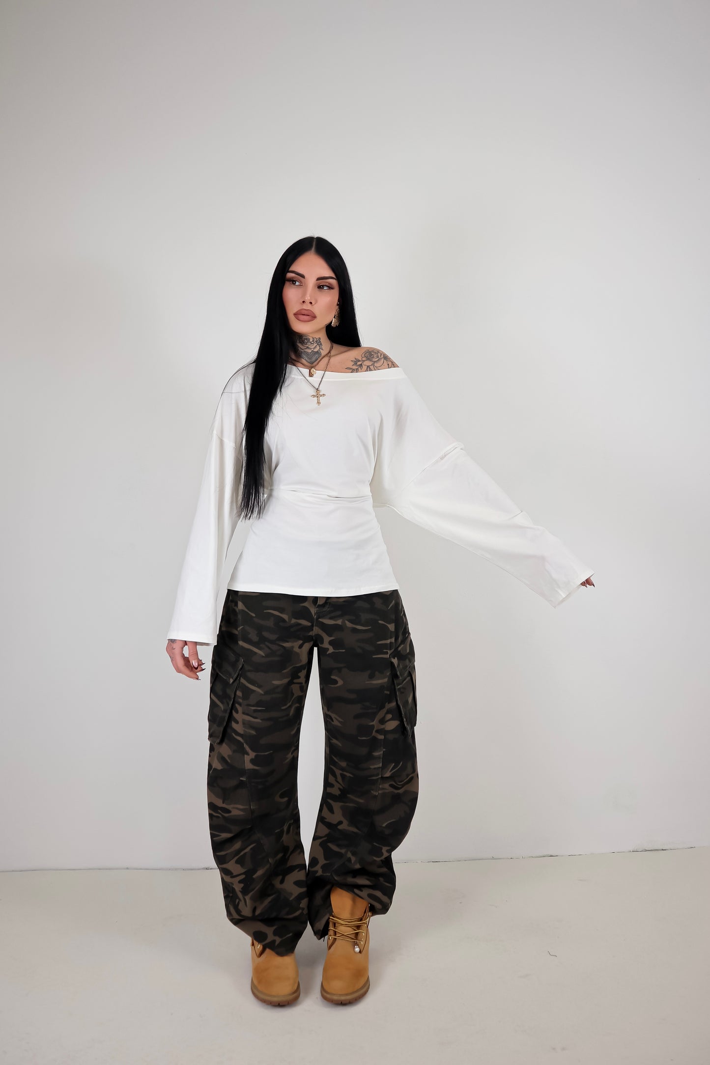 Maglia Long Sleeve Lace - Bianco