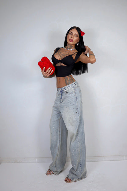 Crop Top Nausika - Nero