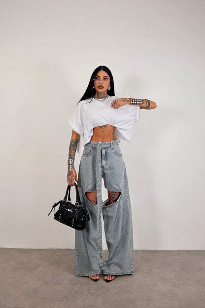 T-shirt crop Donut - Bianco