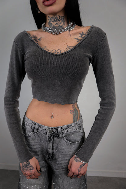 Maglia Crop Cleo - Nero