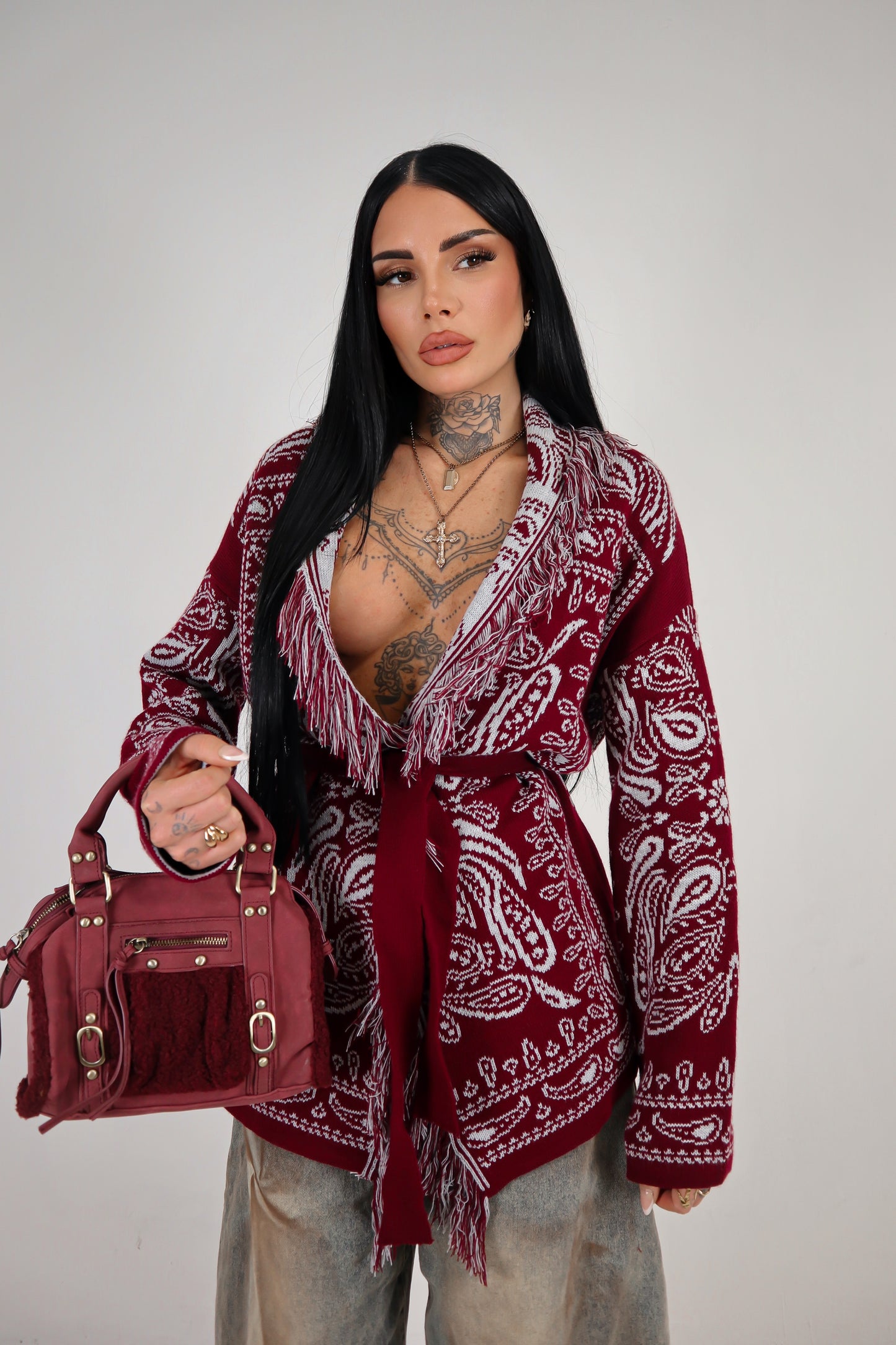 Cardigan Perù - Bordeaux