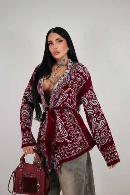 Cardigan Perù - Bordeaux