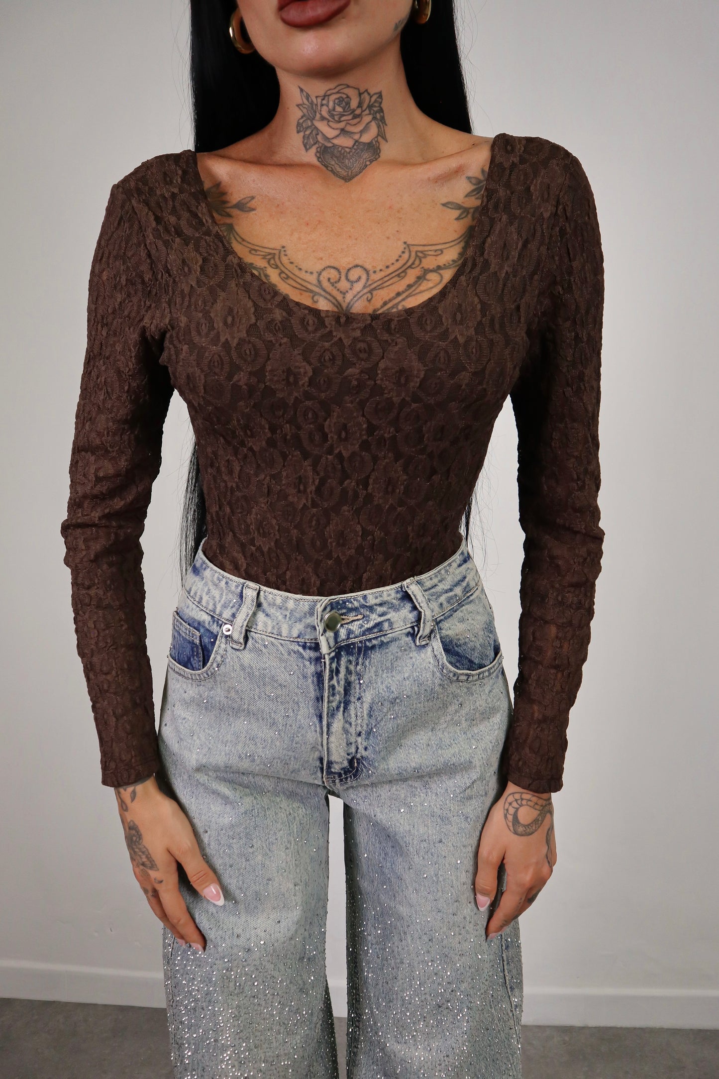 Jeans wide leg Brillo - Denim freddo