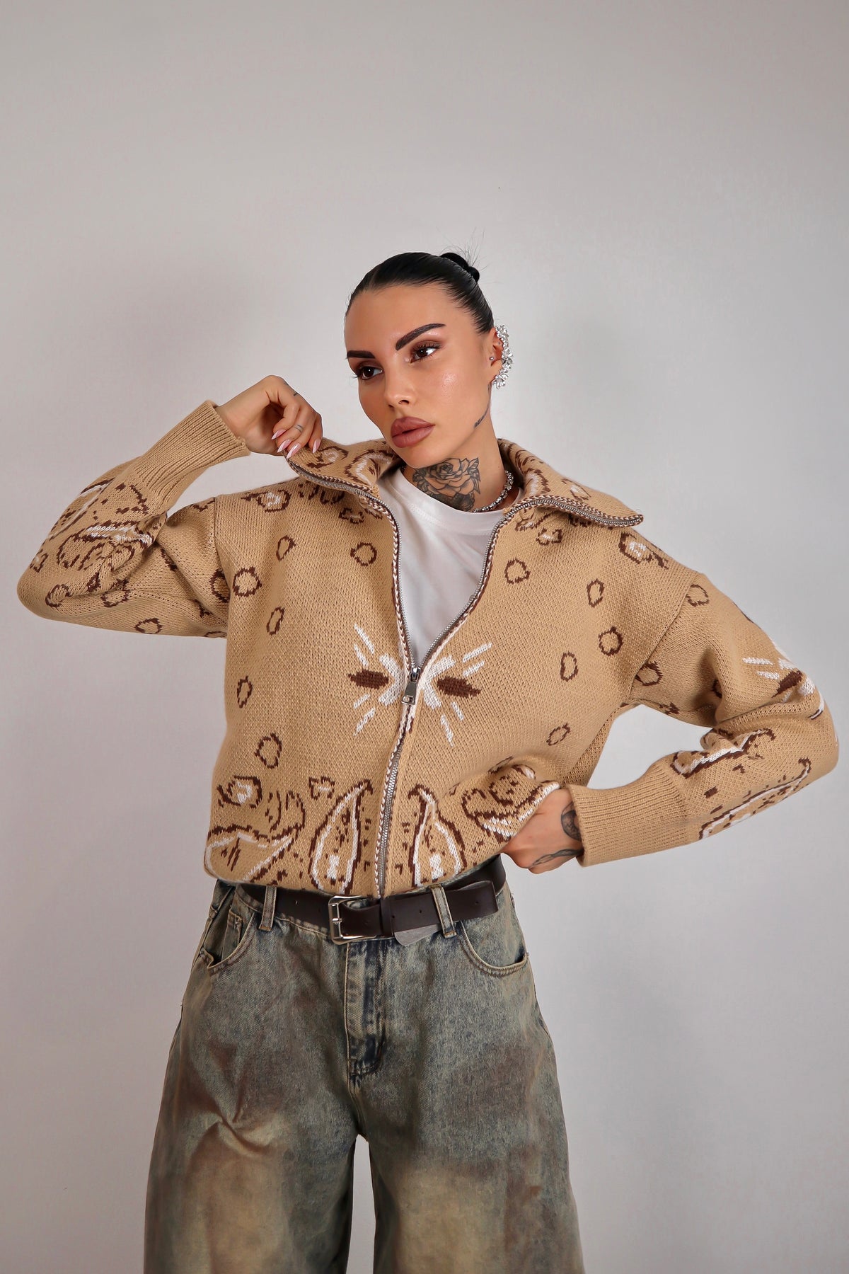 Cardigan Bandana - Beige