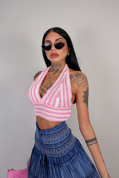 Top Crochet Selly - Baby Pink