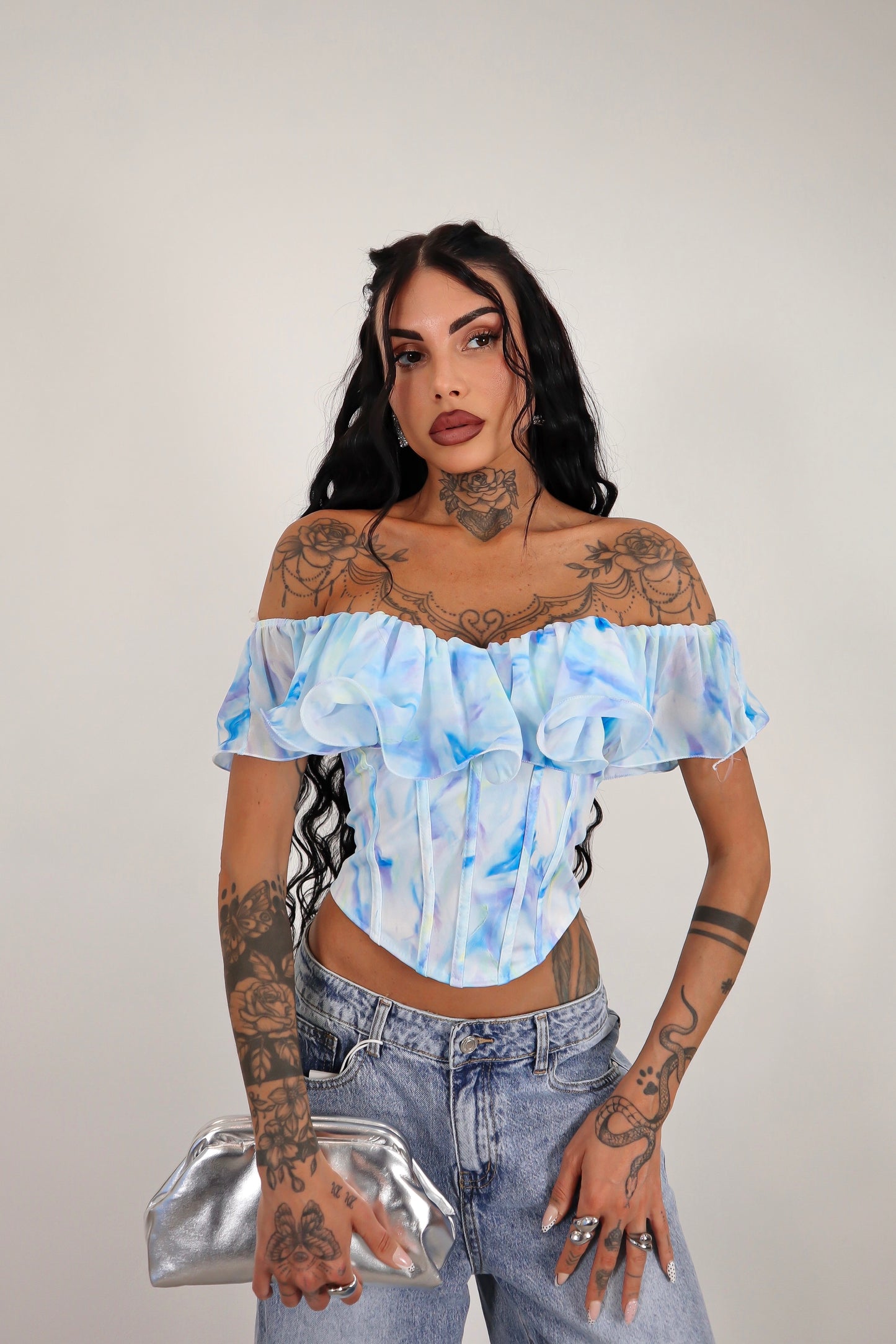 Top corsetto Boreale - Azzurro