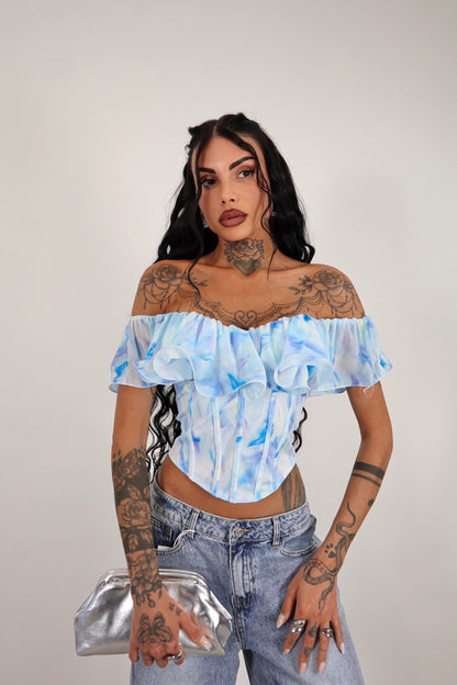 Top corsetto Boreale - Azzurro