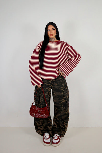 Maglia Lines - Panna/Bordeaux