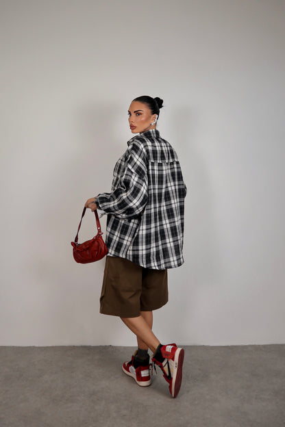 Camicia Over Quadretti - Nero
