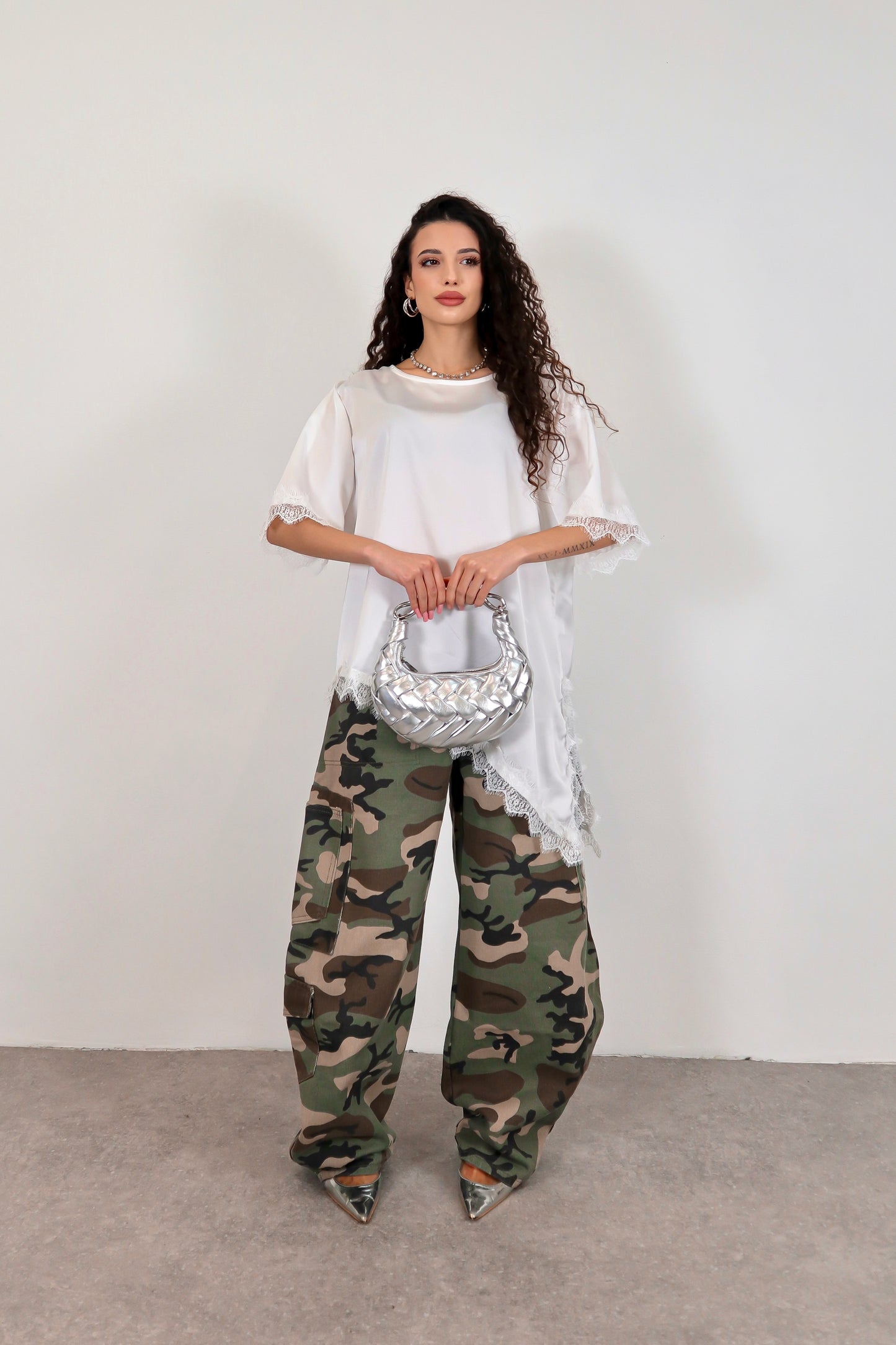 T-shirt Pizzo Brianna - Bianco