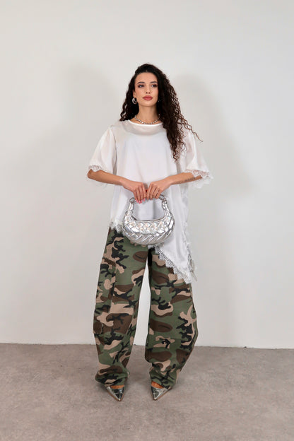 T-shirt Pizzo Brianna - Bianco