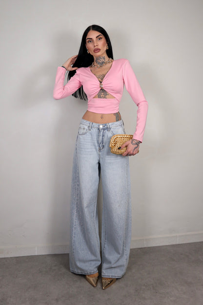 Jeans wide leg Brillo - Denim