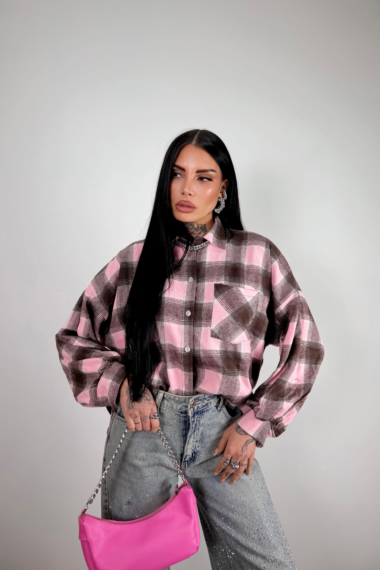Camicia Tartan Valery - Rosa
