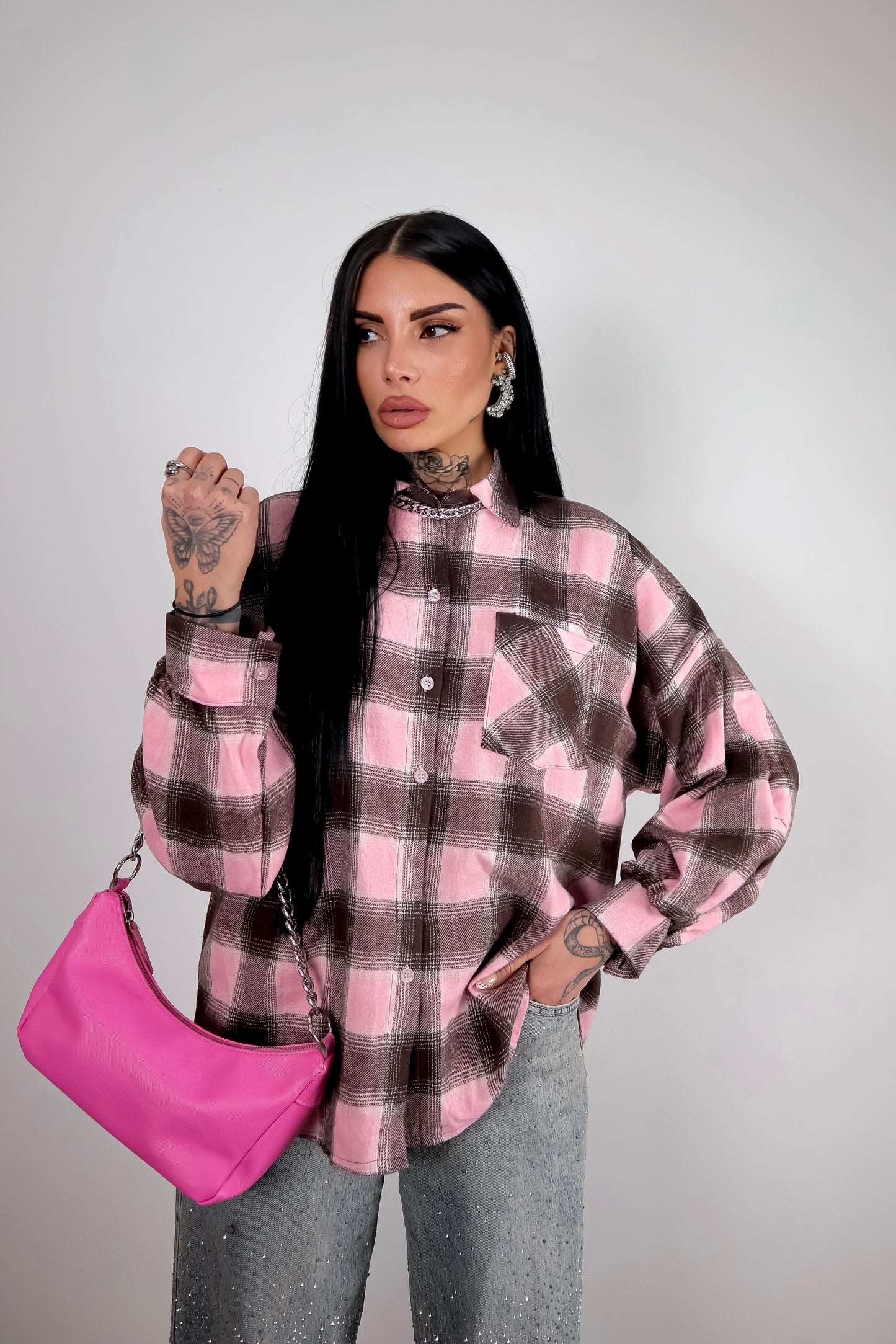 Camicia Tartan Valery - Rosa