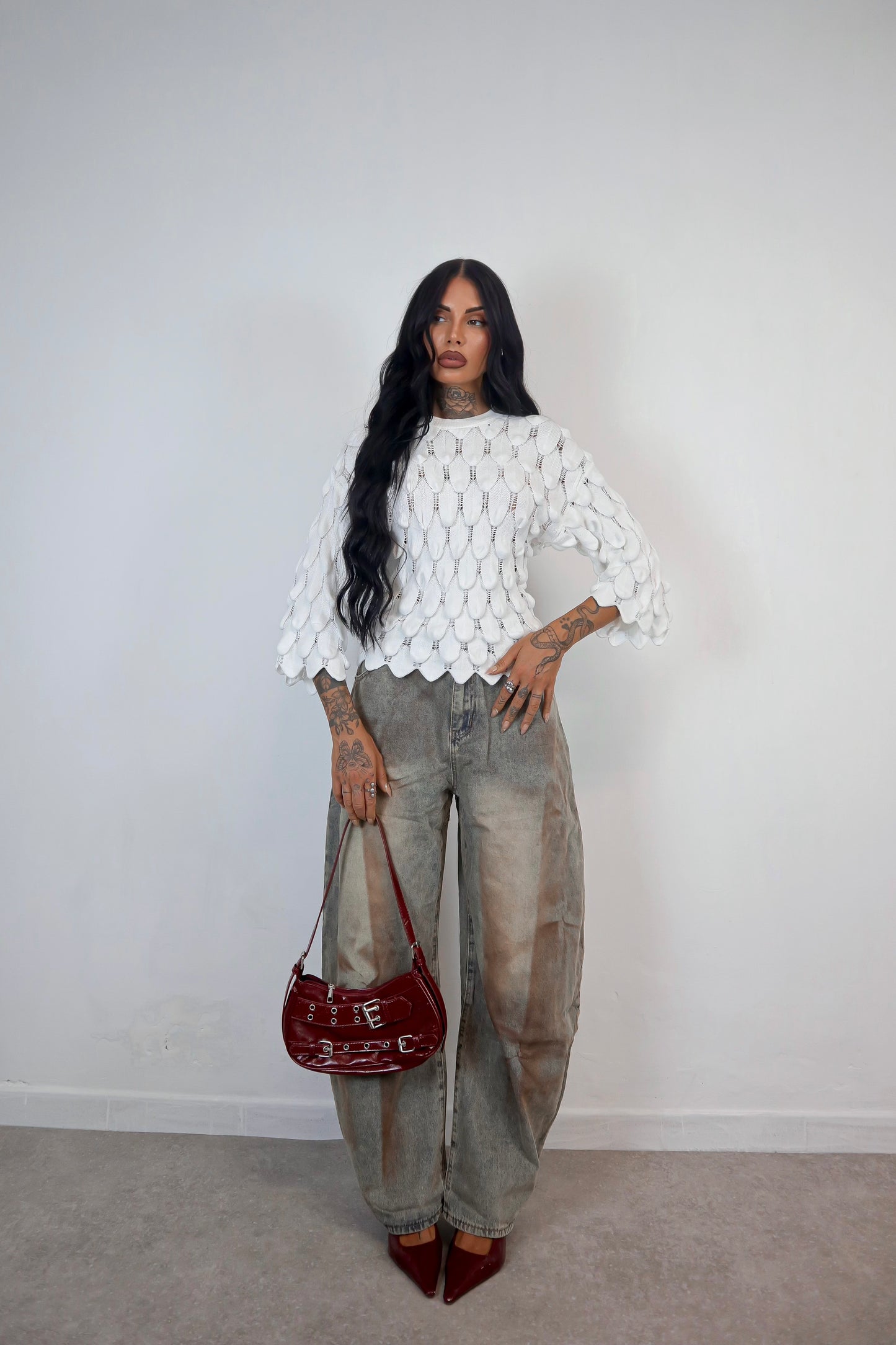Maglione Squame - Bianco