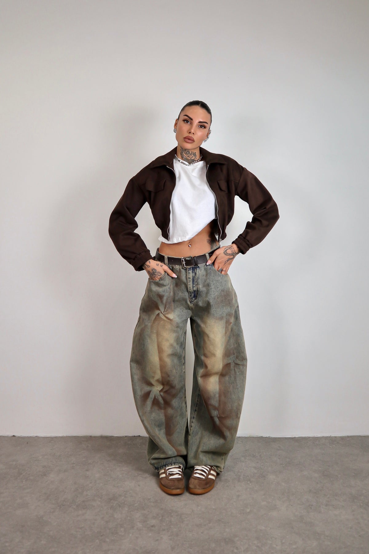 Bomber scamosciato Zahra - Marrone