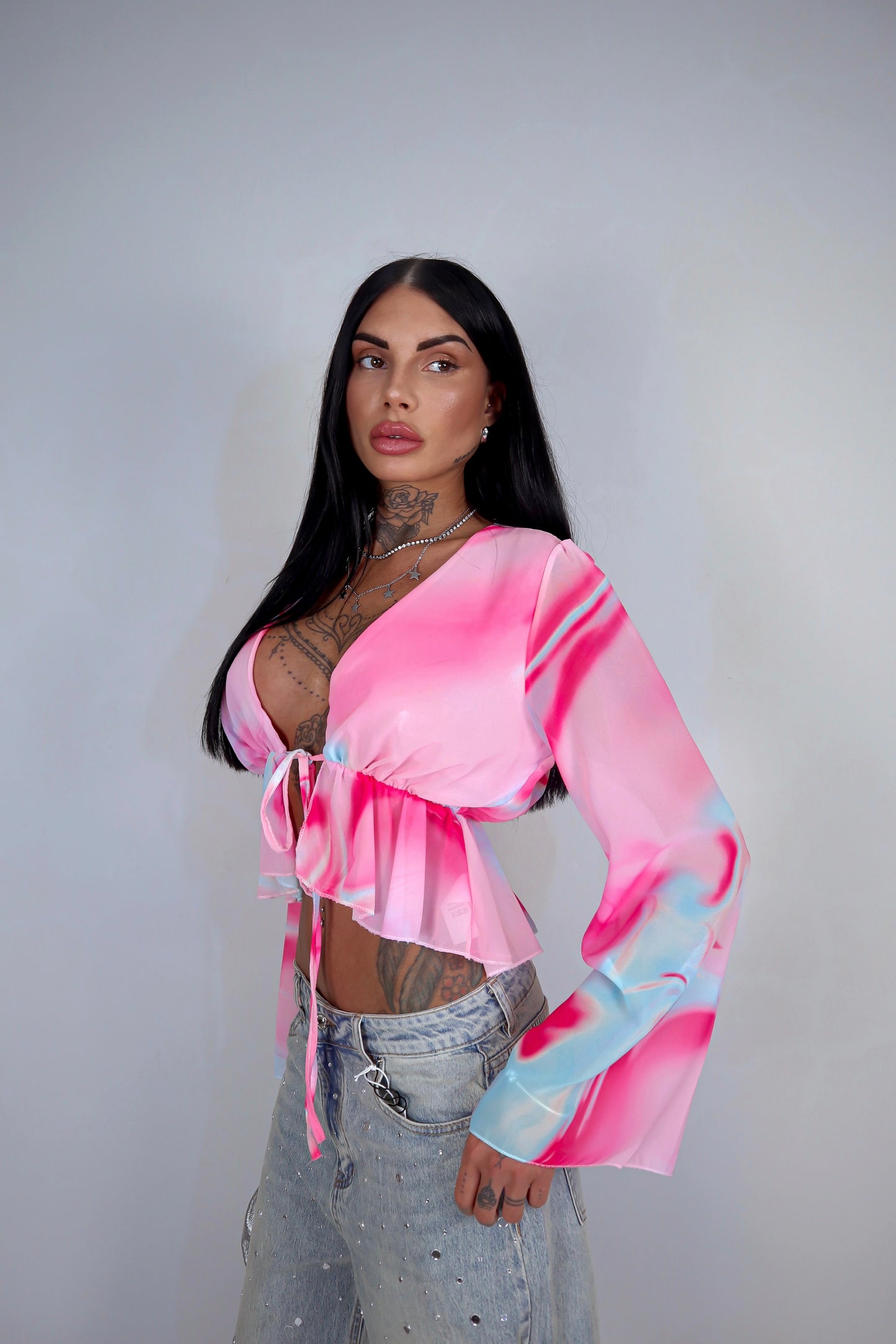 Blusa Antartide - Rosa&Celeste