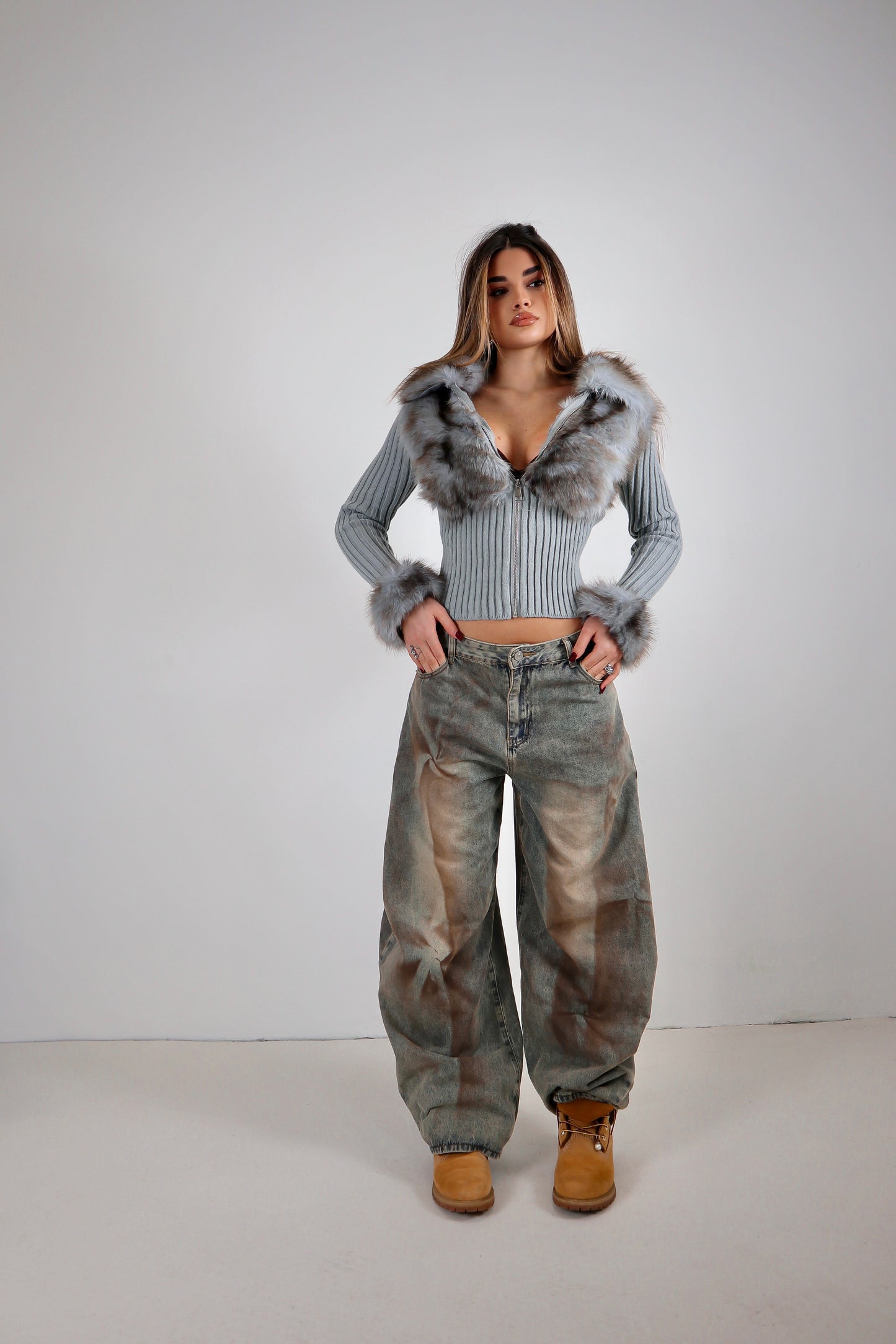 Giacca Pelliccia Malvina - Grigio