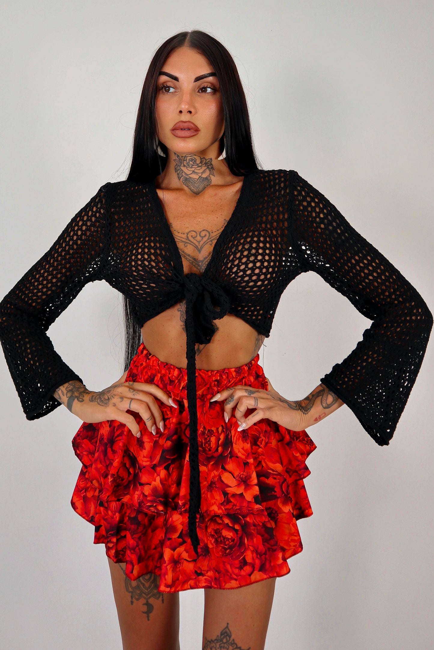 Panta Gonna Brielle - Rosso/nero