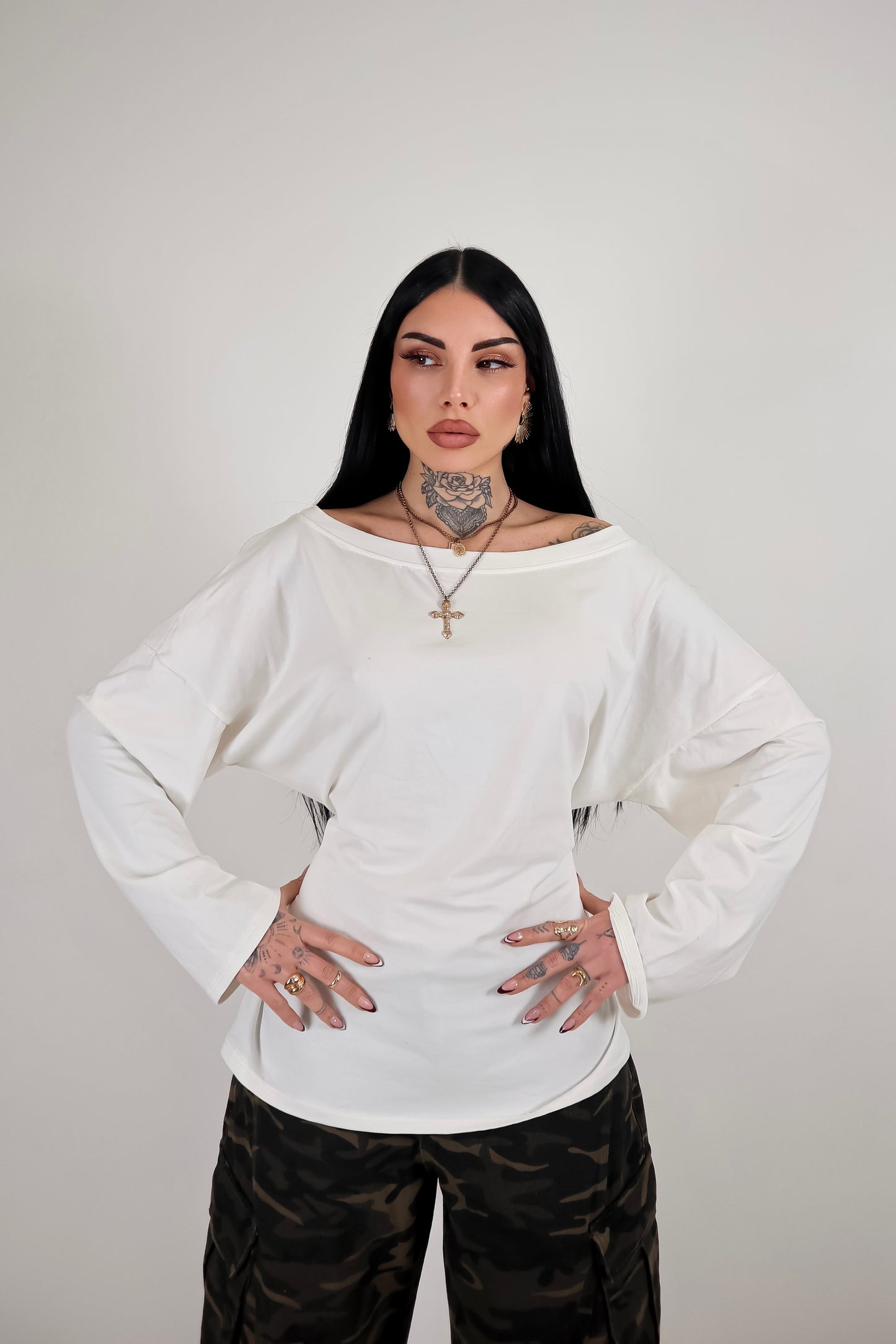 Maglia Long Sleeve Lace - Bianco