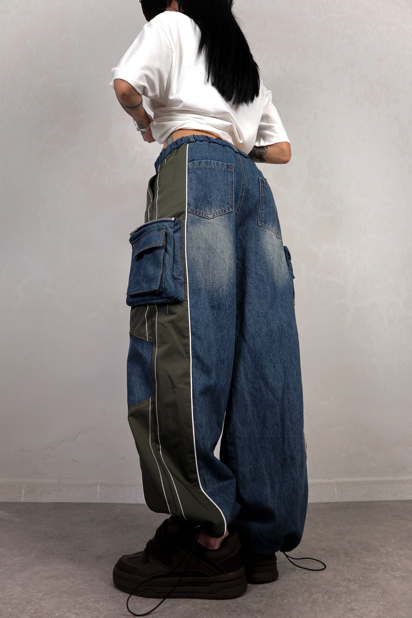 Pantalone Cargo Bicolor