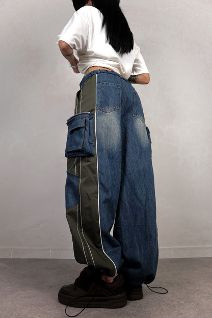 Pantalone Cargo Bicolor