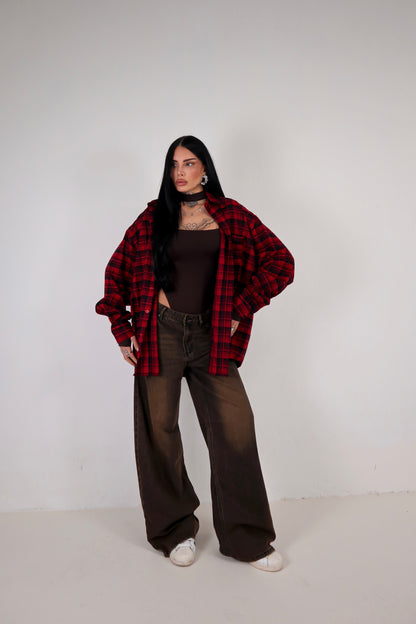 Jeans Wide Leg - Marrone Sabbiato