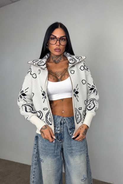 Cardigan Bandana - Bianco