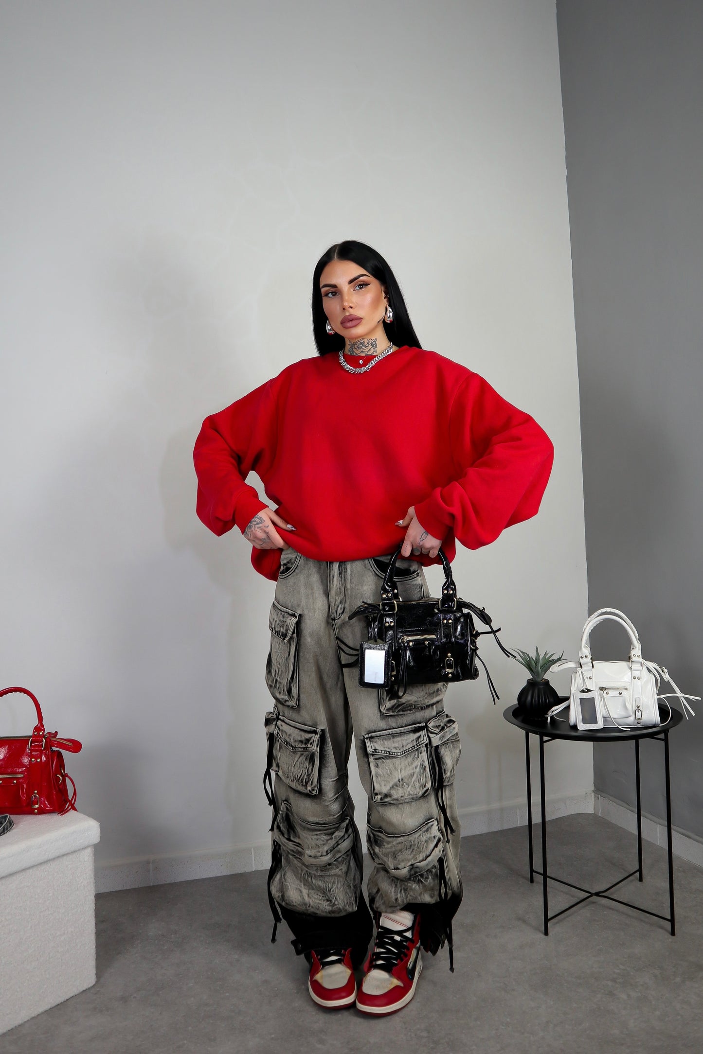 Felpa Unisex Oversize - Rosso