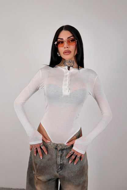 Maglia velata guantino Micole - Bianco