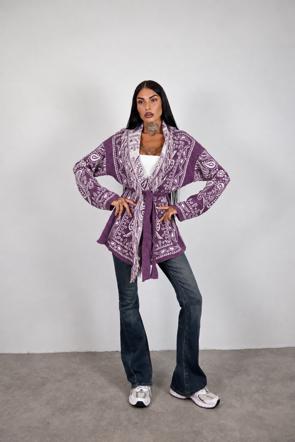 Cardigan Perù - Prugna