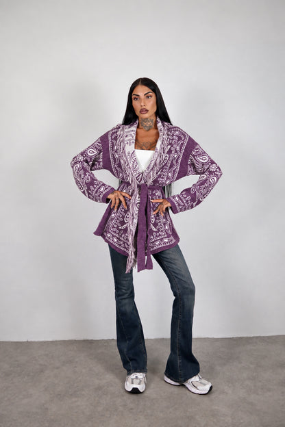 Cardigan Perù - Prugna