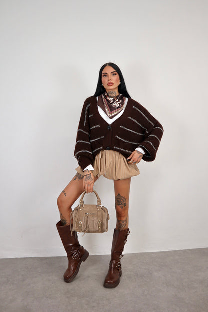 Cardigan over Brenda - Marrone