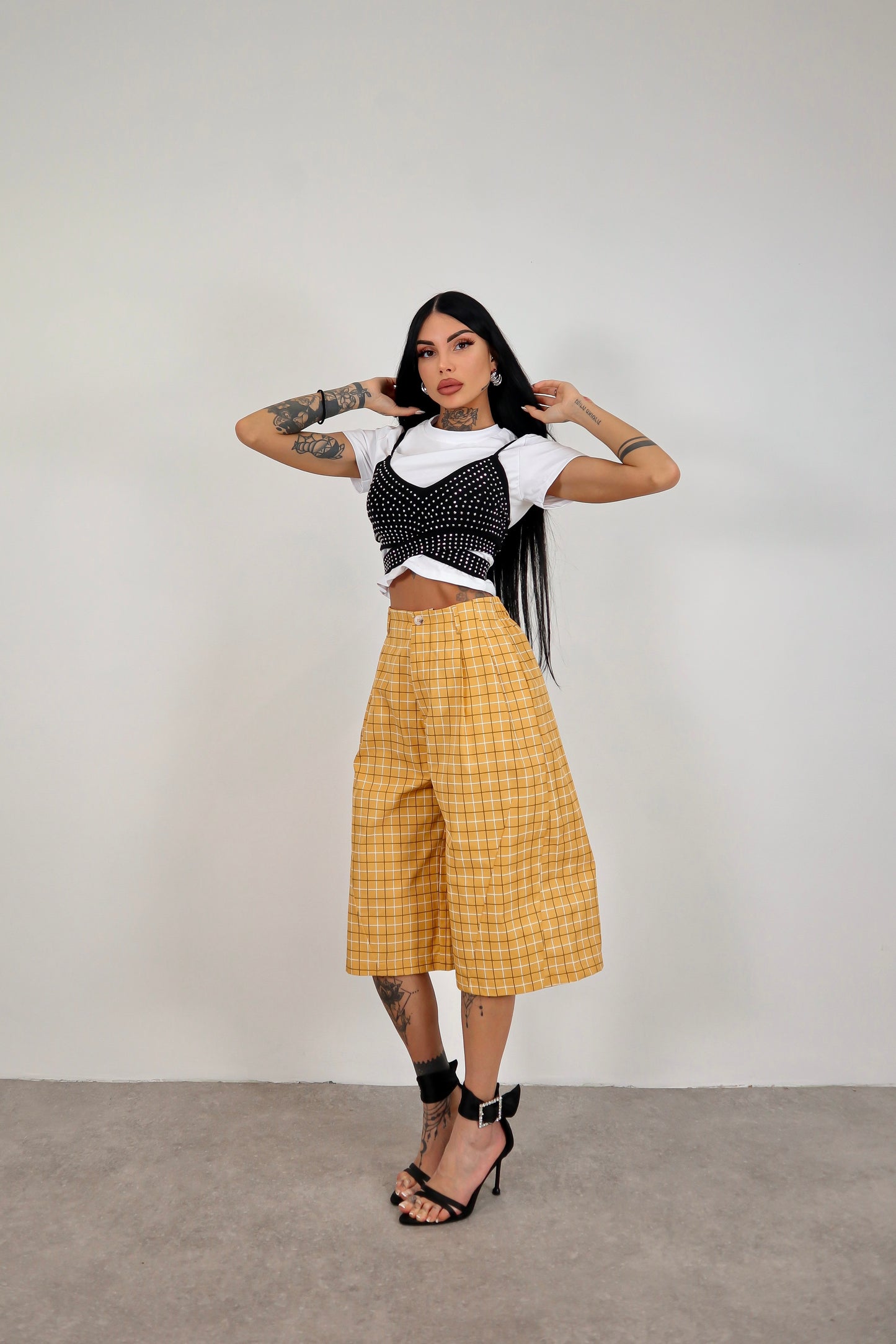 Bermuda tartan Riley - Giallo senape