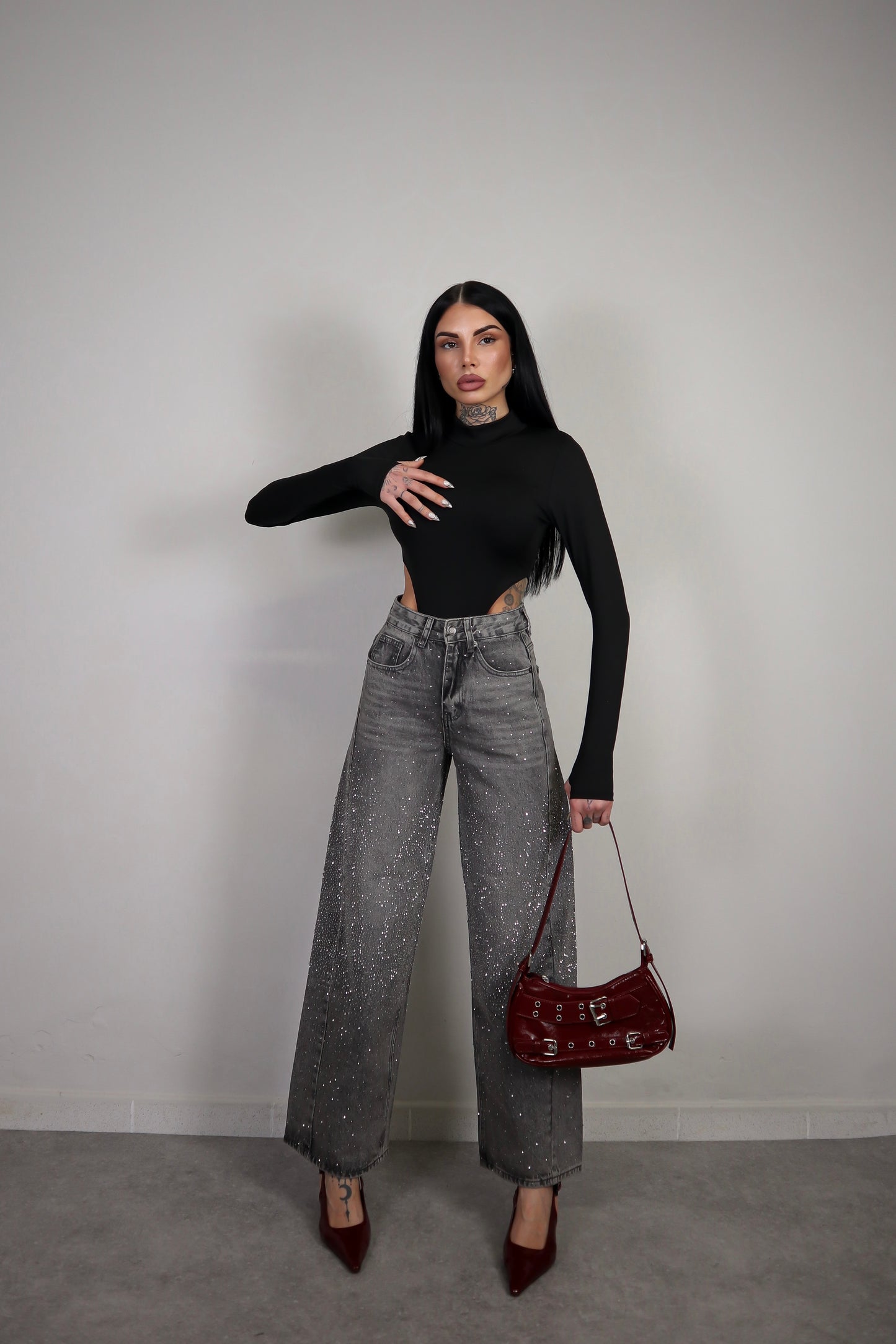 Jeans Brillantini - Nero fumo