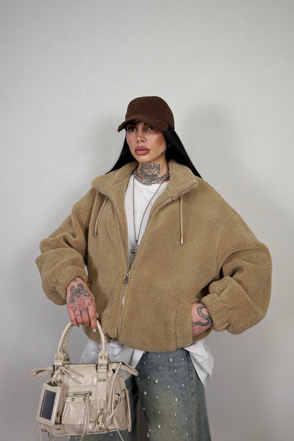 Bomber Teddy - Camel